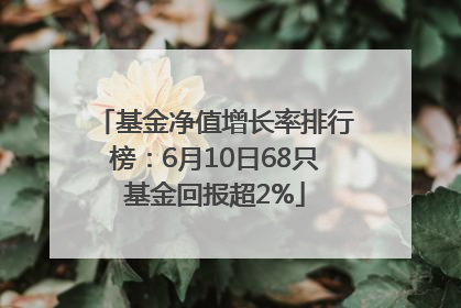 基金净值增长率排行榜：6月10日68只基金回报超2%