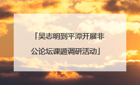 吴志明到平潭开展非公论坛课题调研活动
