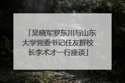 吴晓军罗东川与山东大学党委书记任友群校长李术才一行座谈