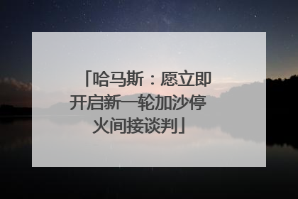哈马斯：愿立即开启新一轮加沙停火间接谈判