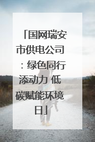 国网瑞安市供电公司：绿色同行添动力 低碳赋能环境日