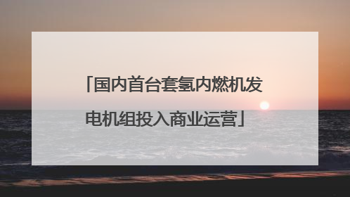 国内首台套氢内燃机发电机组投入商业运营