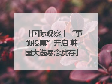 国际观察丨“事前投票”开启 韩国大选悬念犹存