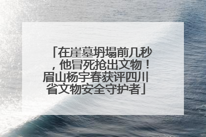 在崖墓坍塌前几秒，他冒死抢出文物！眉山杨宇春获评四川省文物安全守护者