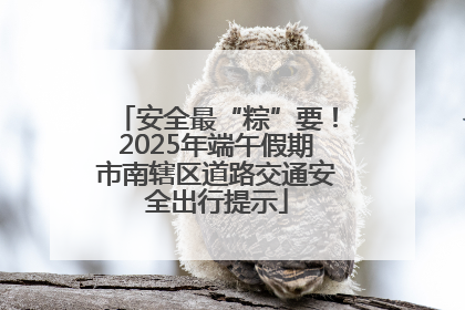 安全最“粽”要！2025年端午假期市南辖区道路交通安全出行提示