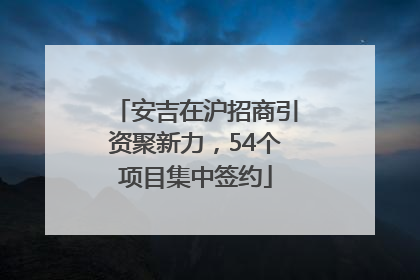 安吉在沪招商引资聚新力，54个项目集中签约