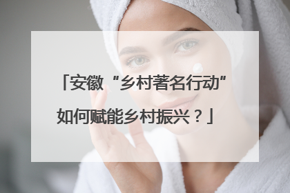 安徽“乡村著名行动”如何赋能乡村振兴？