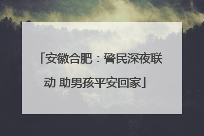 安徽合肥：警民深夜联动 助男孩平安回家