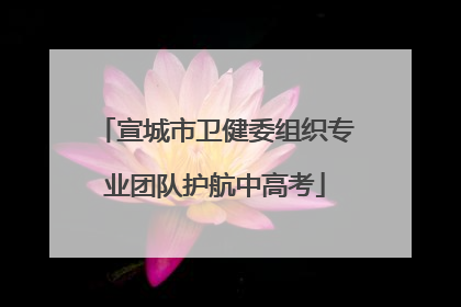 宣城市卫健委组织专业团队护航中高考