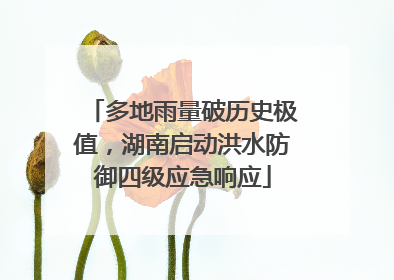 多地雨量破历史极值，湖南启动洪水防御四级应急响应