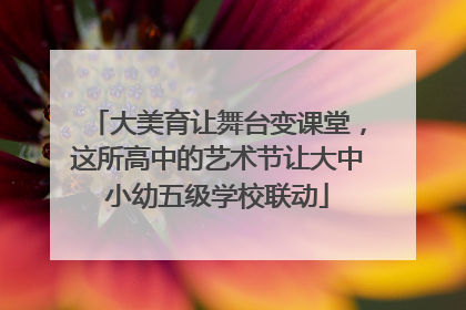 大美育让舞台变课堂，这所高中的艺术节让大中小幼五级学校联动