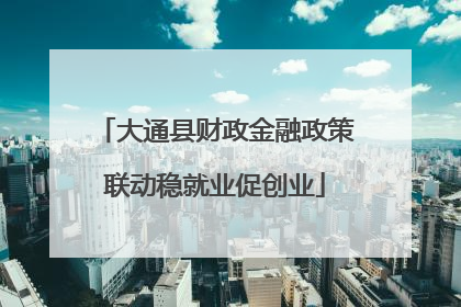 大通县财政金融政策联动稳就业促创业