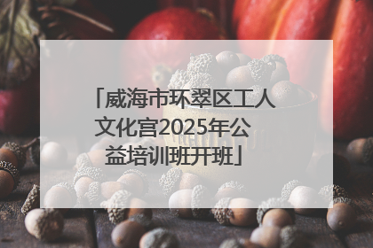 威海市环翠区工人文化宫2025年公益培训班开班