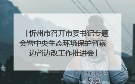 忻州市召开市委书记专题会暨中央生态环境保护督察边督边改工作推进会