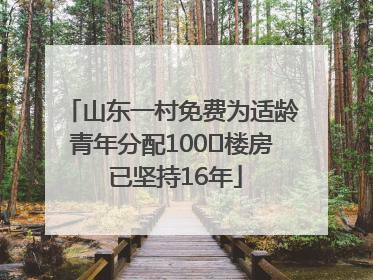 山东一村免费为适龄青年分配100㎡楼房 已坚持16年