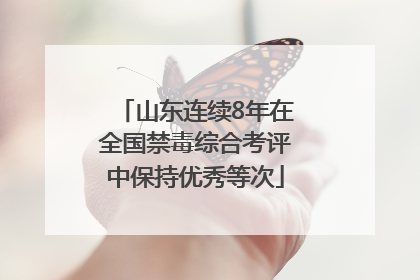 山东连续8年在全国禁毒综合考评中保持优秀等次