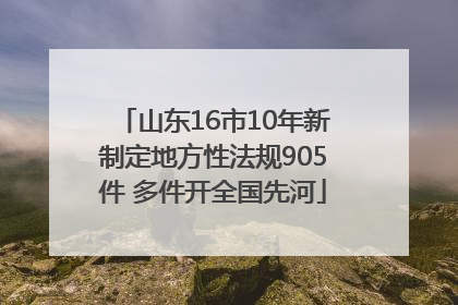 山东16市10年新制定地方性法规905件 多件开全国先河