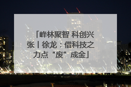 峰林聚智 科创兴张丨徐龙：借科技之力点“废”成金