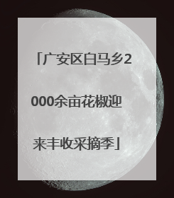 广安区白马乡2000余亩花椒迎来丰收采摘季