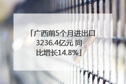 广西前5个月进出口3236.4亿元 同比增长14.8%