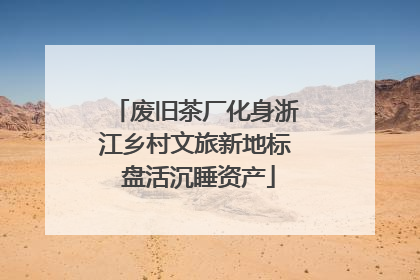 废旧茶厂化身浙江乡村文旅新地标 盘活沉睡资产
