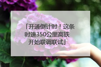 开通倒计时！这条时速350公里高铁开始联调联试