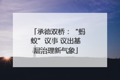 承德双桥：“蚂蚁”议事 议出基层治理新气象