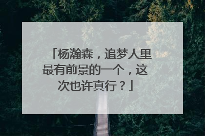 杨瀚森，追梦人里最有前景的一个，这次也许真行？