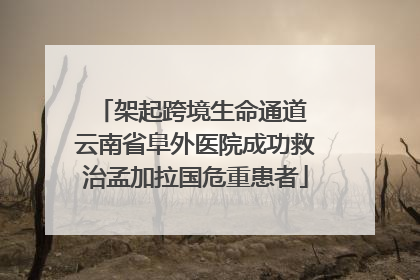架起跨境生命通道 云南省阜外医院成功救治孟加拉国危重患者