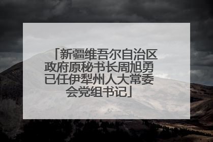 新疆维吾尔自治区政府原秘书长周旭勇已任伊犁州人大常委会党组书记