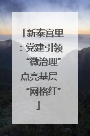 新泰宫里：党建引领“微治理” 点亮基层“网格红”