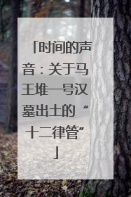 时间的声音：关于马王堆一号汉墓出土的“十二律管”