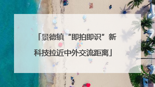 景德镇“即拍即识”新科技拉近中外交流距离