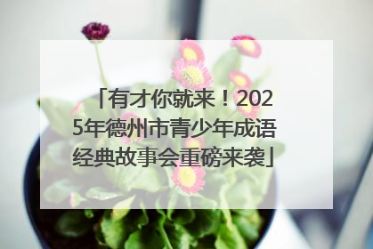 有才你就来！2025年德州市青少年成语经典故事会重磅来袭