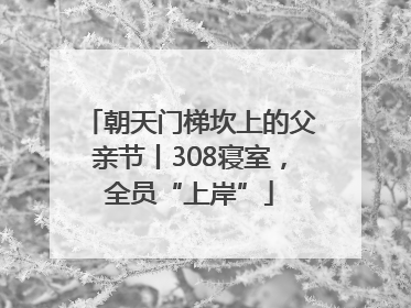 朝天门梯坎上的父亲节丨308寝室，全员“上岸”