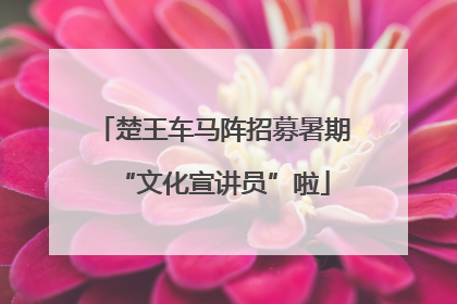 楚王车马阵招募暑期“文化宣讲员”啦