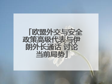 欧盟外交与安全政策高级代表与伊朗外长通话 讨论当前局势