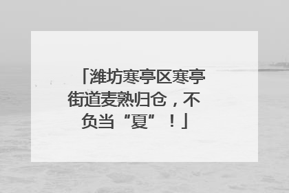潍坊寒亭区寒亭街道麦熟归仓，不负当“夏”！