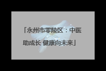 永州市零陵区：中医助成长 健康向未来