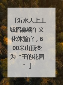 沂水天上王城招募端午文化体验官，600米山顶变为“王的花园”