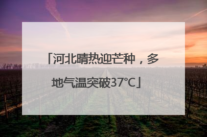 河北晴热迎芒种，多地气温突破37℃