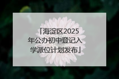 海淀区2025年公办初中登记入学派位计划发布