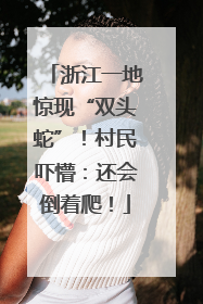 浙江一地惊现“双头蛇”！村民吓懵：还会倒着爬！