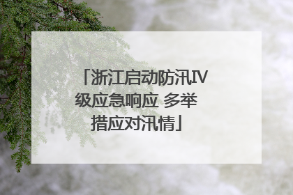 浙江启动防汛Ⅳ级应急响应 多举措应对汛情