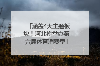 涵盖4大主题板块！河北将举办第六届体育消费季