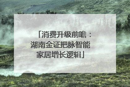 消费升级前瞻：湖南金证把脉智能家居增长逻辑