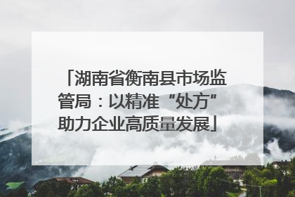 湖南省衡南县市场监管局：以精准“处方”助力企业高质量发展