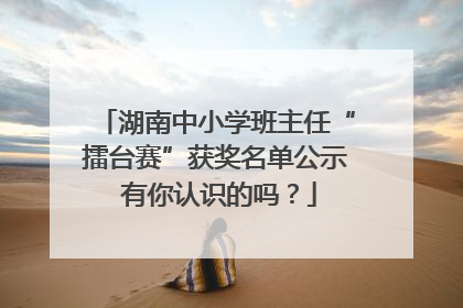 湖南中小学班主任“擂台赛”获奖名单公示 有你认识的吗？