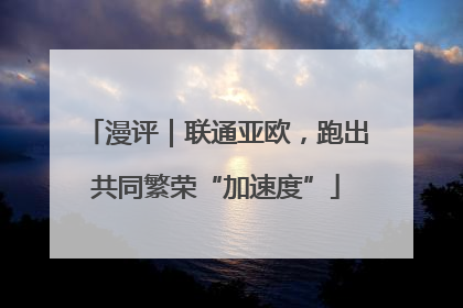漫评｜联通亚欧，跑出共同繁荣“加速度”