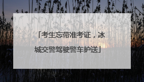考生忘带准考证，冰城交警驾驶警车护送